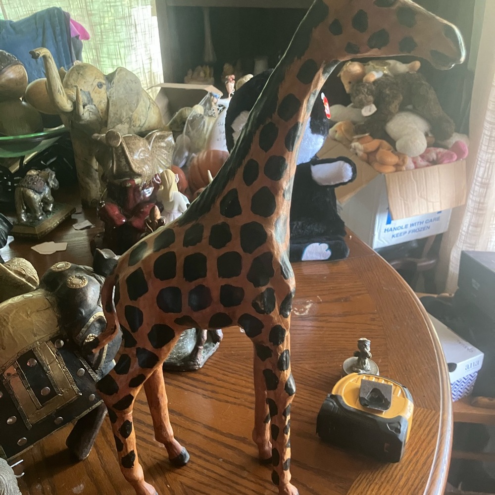 Giraffe at Home Black and Orange Plush Toy